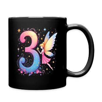 Douce Fée 3ème anniversaire pour les filles - Mug uni - noir - Droite