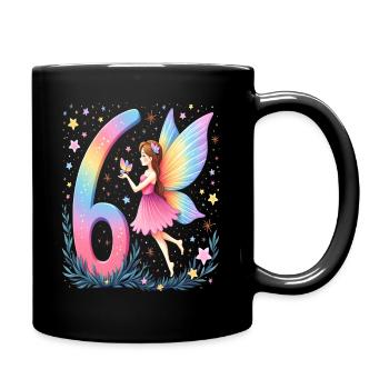 Douce Fée 6ème Anniversaire pour les filles - Mug uni - noir - Droite