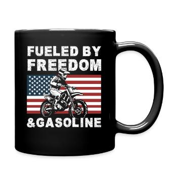 Dirt Bike American Flag Motocross Biker USA - Full Colour Mug - black - Right