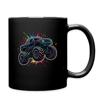 Monster Truck Neon Colors - Full Colour Mug - black - Right