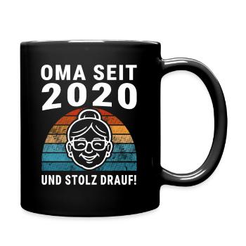 Stolze Oma Seit 2020 - Tasse einfarbig - Schwarz - Rechts