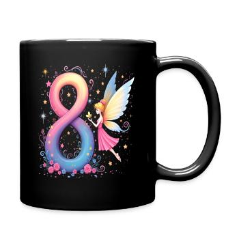 Douce Fée 8ème Anniversaire pour les filles - Mug uni - noir - Droite