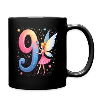 Douce Fée 9ème Anniversaire pour les filles - Mug uni - noir - Droite