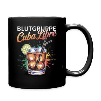 Blutgruppe Cuba Libre Cocktail Barkeeper - Tasse einfarbig - Schwarz - Rechts