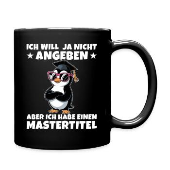 Master Abschlussprüfung Studium geschafft - Tasse einfarbig - Schwarz - Rechts