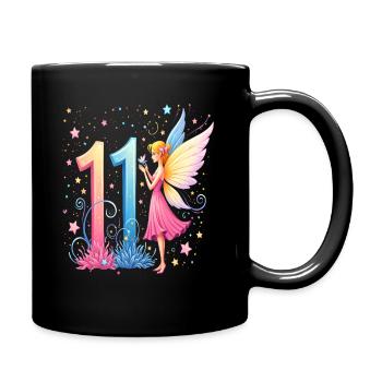 Douce Fée 11ème Anniversaire pour les filles - Mug uni - noir - Droite