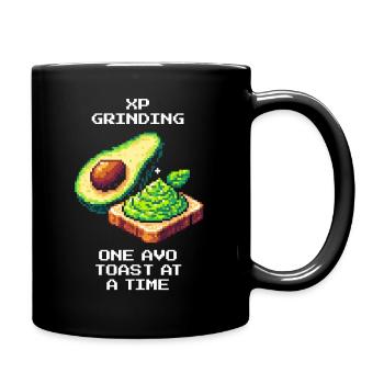 XP Grind | Avo Toast Level Up im Retro-Style - Tasse einfarbig - Schwarz - Rechts
