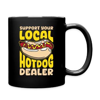soutenez votre revendeur de hot-dogs local Design - Mug uni - noir - Droite