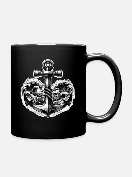 Anker - Tasse einfarbig - Schwarz