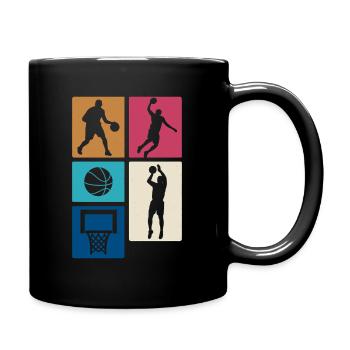Blocs rétro de basket-ball – Design sportif - Mug uni - noir - Droite