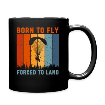 Born To Fly Forcé D’atterrir Paramoteur - Mug uni - noir - Droite