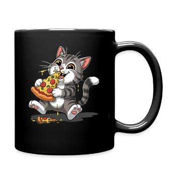 Hangover is enjoyable pizza - Full Colour Mug - black - Right
