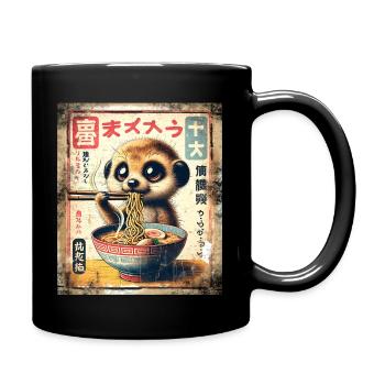 Ramen Meerkat Grunge Poster Style - Mug uni - noir - Droite