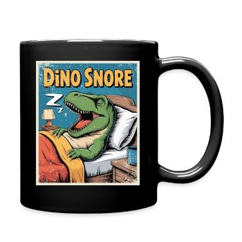 Tyrannosaurus Rex Dinosaurier Dino Schnarchen - Tasse einfarbig - Schwarz - Rechts