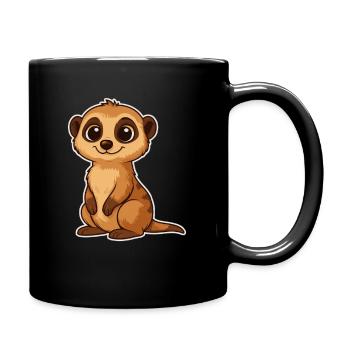 Cute Meerkat Cartoon - Full Colour Mug - black - Right