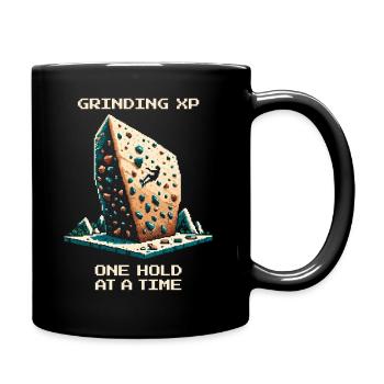 XP Grind: Griff für Griff | Bouldern Pixel Art - Tasse einfarbig - Schwarz - Rechts