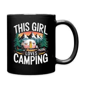 Camper Woman Loves Nature - Chemise Camping Girl - Mug uni - noir - Droite