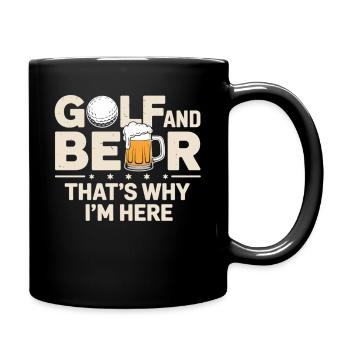 Chemise de golf et de bière - Mug uni - noir - Droite