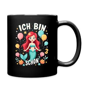 J’ai déjà 3 sirène fille d’anniversaire - Mug uni - noir - Droite