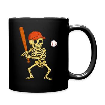 Halloween, Skeleton, Baseball, Halloween Party - Full Colour Mug - black - Right