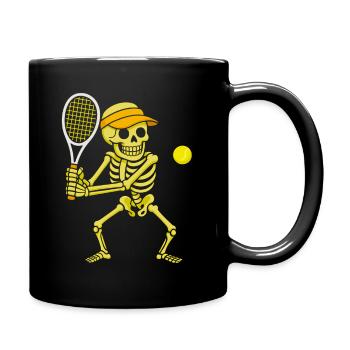 Halloween, Skeleton, Tennis, Halloween Party - Full Colour Mug - black - Right