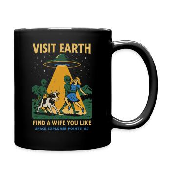 Aventure cosmique Alien OVNI Visite Design - Mug uni - noir - Droite