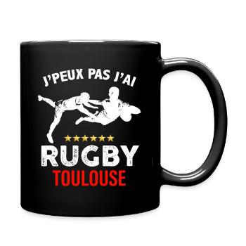I can't I have Toulouse Rugby Supporter - Tasse einfarbig - Schwarz - Rechts