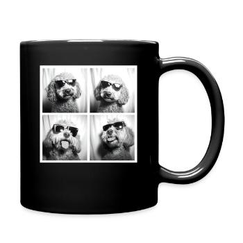Dog Photobooth – Cool Pup in Sunglasses Tee - Full Colour Mug - black - Right