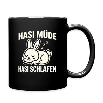 Lapin fatigué qui dort – Sleep Bunny Design - Mug uni - noir - Droite