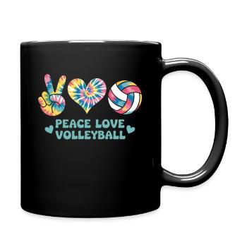 Peace Love Volleyball - Mug uni - noir - Droite