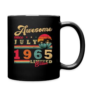 Juli 1965 July 1965 Geburtstag juli 1965 - Tasse einfarbig - Schwarz - Rechts