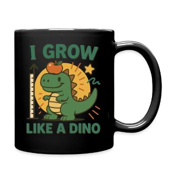 I Grow Like A Dino Dinosaurierliebhaber Kinder - Tasse einfarbig - Schwarz - Rechts