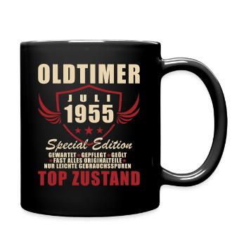 70. Geburtstag Oldtimer Juli Jahrgang 1955 - Tasse einfarbig - Schwarz - Rechts