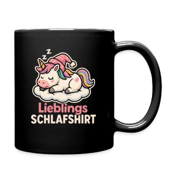 Chemise de nuit préférée – Unicorn Pyjama Design - Mug uni - noir - Droite