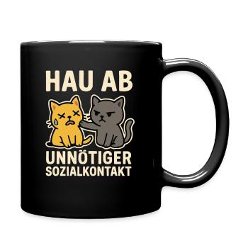 Get Out – Contact social inutile (Cat Design) - Mug uni - noir - Droite
