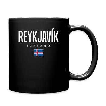 Reykjavík Island - Tasse einfarbig - Schwarz - Rechts