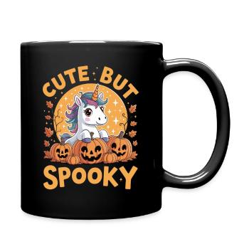 Cute but creepy – Halloween Unicorn - Full Colour Mug - black - Right