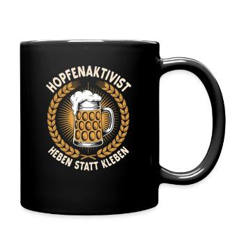 Hopfenaktivist Heben statt kleben Sauftour | Bier - Tasse einfarbig - Schwarz - Rechts