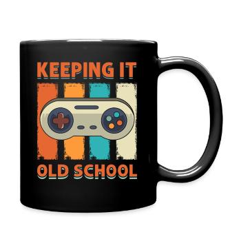 Gamer Vintage 80er 90er Arcade Gaming - Tasse einfarbig - Schwarz - Rechts
