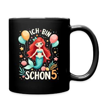 J’ai déjà 5 ans Sirène Birthday Girl - Mug uni - noir - Droite