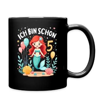J’ai déjà 5 ans Sirène Birthday Girl - Mug uni - noir - Droite