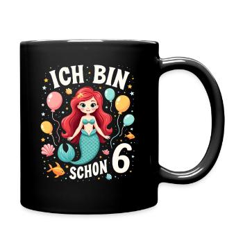 J’ai déjà 6 ans Sirène Birthday Girl - Mug uni - noir - Droite