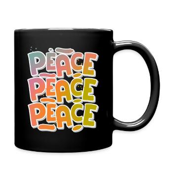 Peace Frieden - Tasse einfarbig - Schwarz - Rechts