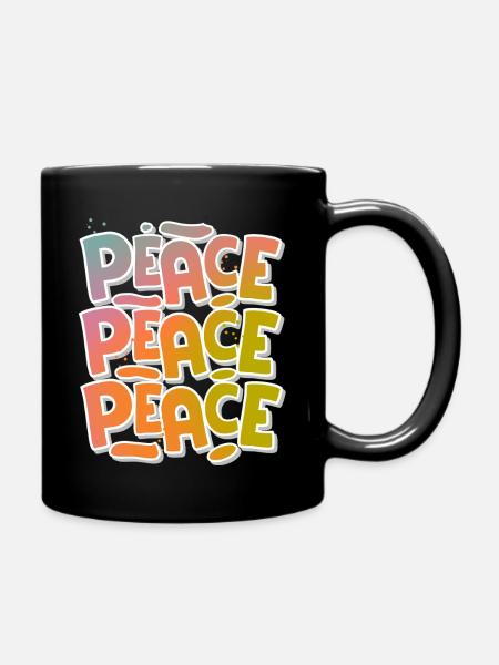Peace Frieden - Tasse einfarbig - Schwarz