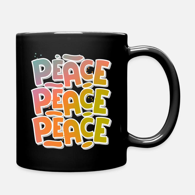 Peace Frieden - Tasse einfarbig - Schwarz