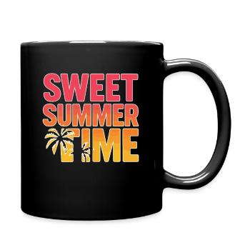 Sweet Summer Time – Sommer Palmen Design - Tasse einfarbig - Schwarz - Rechts