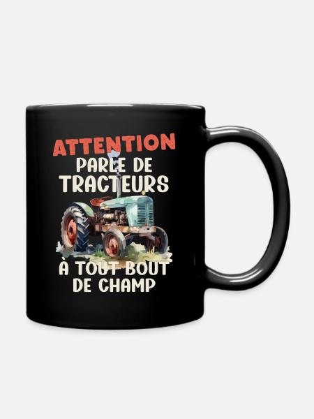 Traktor alter Bauer alter Traktor - Tasse einfarbig - Schwarz