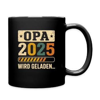 Opa 2025 wird geladen – Bald Opa Design - Tasse einfarbig - Schwarz - Rechts