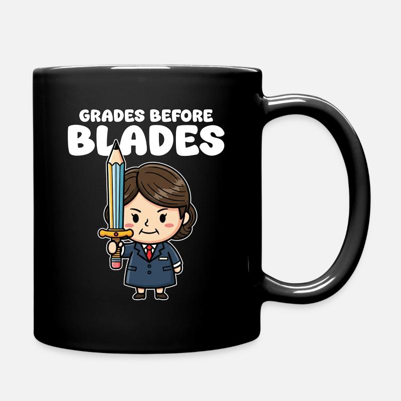 GRADES BEFORE BLADES - TEACHER GIFT - Full Colour Mug - black