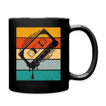Dripping Cassette Tape Retro - Full Colour Mug - black - Right